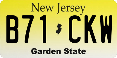 NJ license plate B71CKW