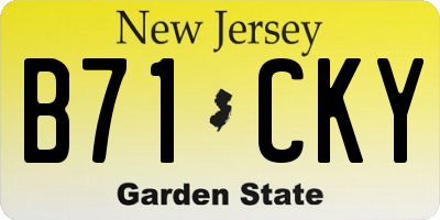 NJ license plate B71CKY
