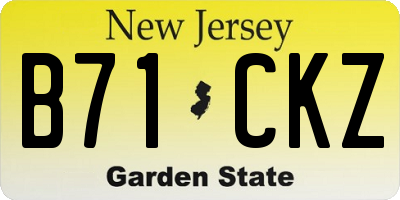 NJ license plate B71CKZ