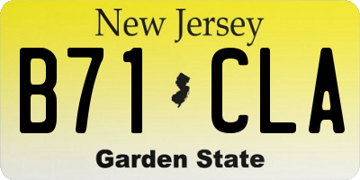 NJ license plate B71CLA