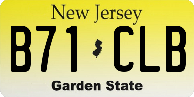 NJ license plate B71CLB
