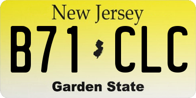 NJ license plate B71CLC