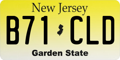 NJ license plate B71CLD