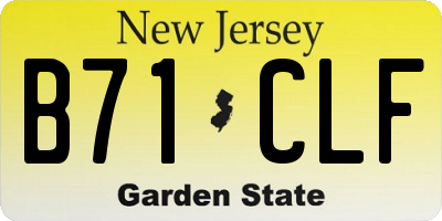 NJ license plate B71CLF