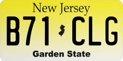 NJ license plate B71CLG