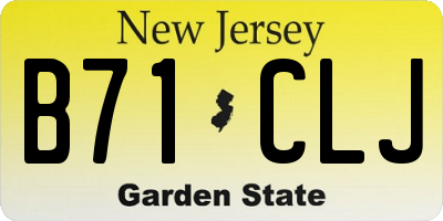 NJ license plate B71CLJ