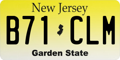 NJ license plate B71CLM