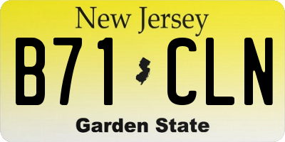 NJ license plate B71CLN