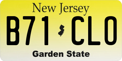 NJ license plate B71CLO