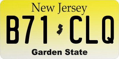 NJ license plate B71CLQ