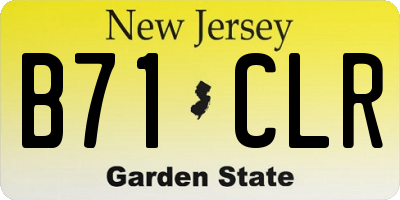 NJ license plate B71CLR