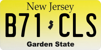 NJ license plate B71CLS