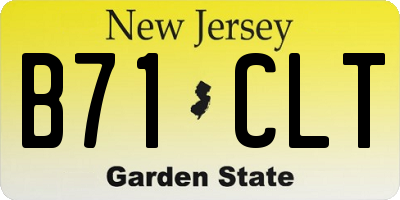 NJ license plate B71CLT