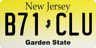 NJ license plate B71CLU