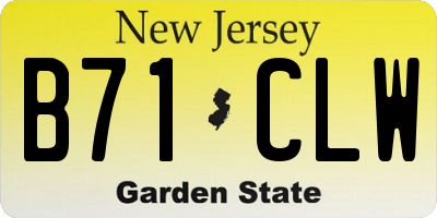 NJ license plate B71CLW