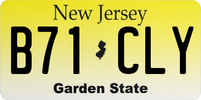 NJ license plate B71CLY
