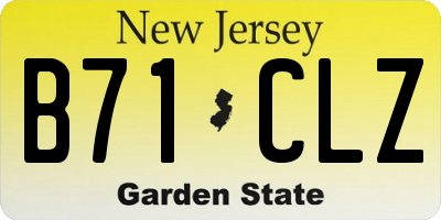 NJ license plate B71CLZ