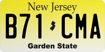 NJ license plate B71CMA