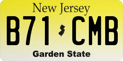 NJ license plate B71CMB