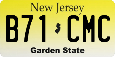 NJ license plate B71CMC