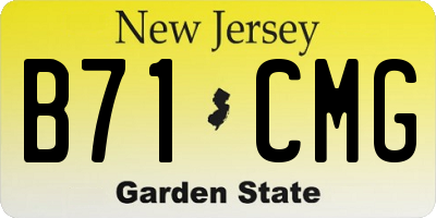 NJ license plate B71CMG