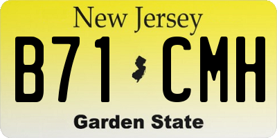 NJ license plate B71CMH