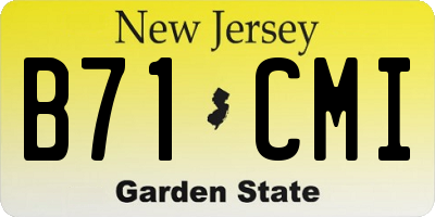 NJ license plate B71CMI