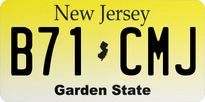 NJ license plate B71CMJ