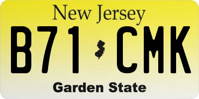 NJ license plate B71CMK