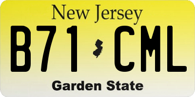 NJ license plate B71CML