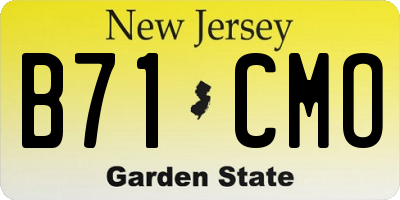 NJ license plate B71CMO
