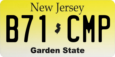 NJ license plate B71CMP