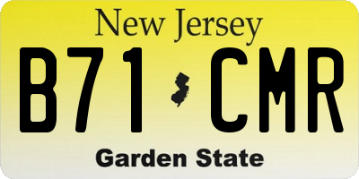 NJ license plate B71CMR