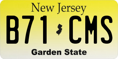 NJ license plate B71CMS