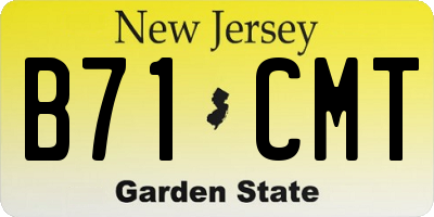 NJ license plate B71CMT