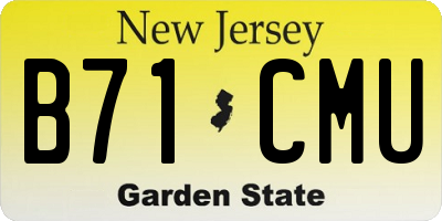 NJ license plate B71CMU