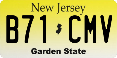 NJ license plate B71CMV