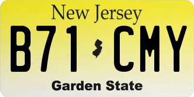 NJ license plate B71CMY