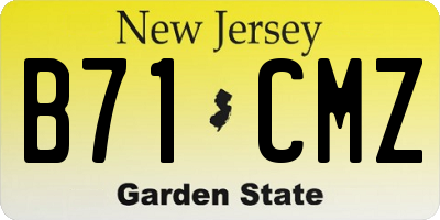 NJ license plate B71CMZ