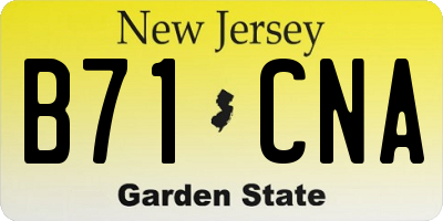 NJ license plate B71CNA