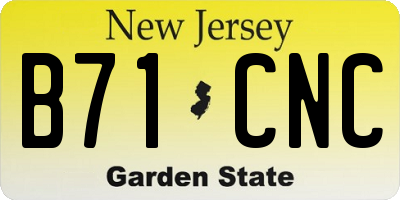 NJ license plate B71CNC