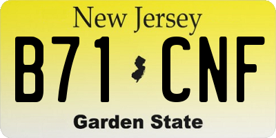 NJ license plate B71CNF