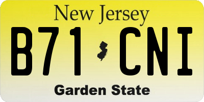 NJ license plate B71CNI
