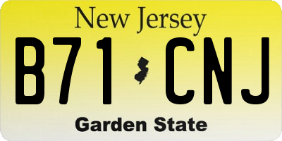 NJ license plate B71CNJ