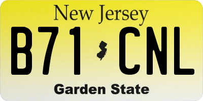 NJ license plate B71CNL