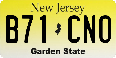 NJ license plate B71CNO