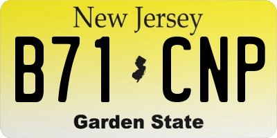 NJ license plate B71CNP