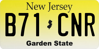 NJ license plate B71CNR