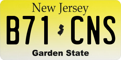 NJ license plate B71CNS