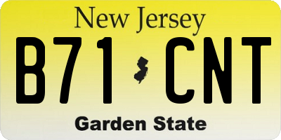 NJ license plate B71CNT